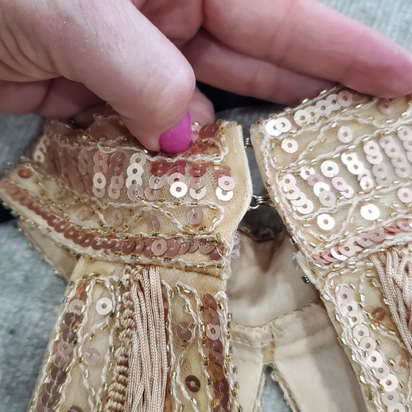 Elegant Sequin Fringe Dress - Cream - Picture 8 of 12